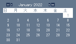カレンダー（ロケール：日本）